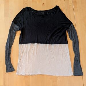 Black, Gray & Cream Colorblock Shirt